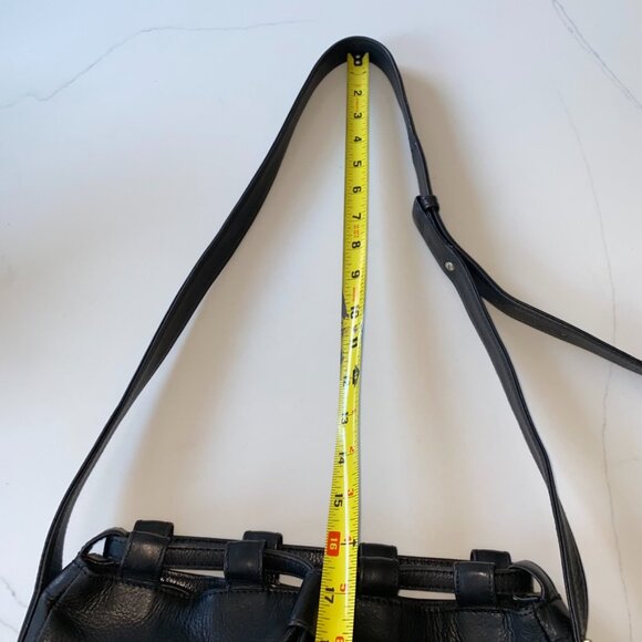 Vintage Paloma Picasso Black Leather Crossbody Drawstring Bucket Bag Italy EUC - Picture 16 of 16